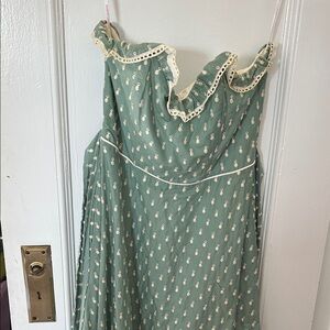 Betsey Johnson Green Strapless Dress